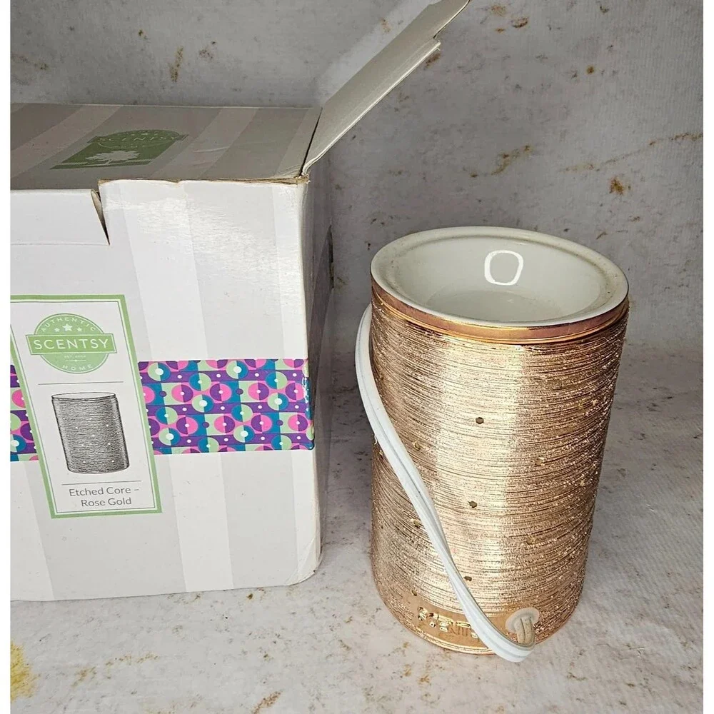 NEW Scentsy Etched Core Rose Gold Warmer – Glam Electroplated Finish